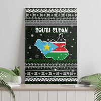 South Sudan Christmas Canvas Wall Art with National Map, Flag Colors, and Sleeping Rhino Motif - Wonder Print Shop
