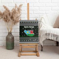 South Sudan Christmas Canvas Wall Art with National Map, Flag Colors, and Sleeping Rhino Motif - Wonder Print Shop
