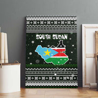 South Sudan Christmas Canvas Wall Art with National Map, Flag Colors, and Sleeping Rhino Motif - Wonder Print Shop