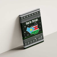 South Sudan Christmas Canvas Wall Art with National Map, Flag Colors, and Sleeping Rhino Motif - Wonder Print Shop