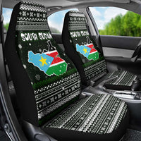 South Sudan Christmas Car Seat Cover with National Map, Flag Colors, and Sleeping Rhino Motif - Wonder Print Shop
