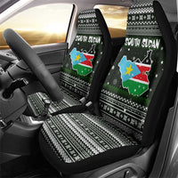South Sudan Christmas Car Seat Cover with National Map, Flag Colors, and Sleeping Rhino Motif - Wonder Print Shop