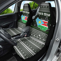 South Sudan Christmas Car Seat Cover with National Map, Flag Colors, and Sleeping Rhino Motif - Wonder Print Shop