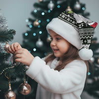 South Sudan Christmas Santa Hat with National Map, Flag Colors, and Sleeping Rhino Motif - Wonder Print Shop