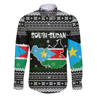 South Sudan Christmas Family Matching Mermaid Dress and Hawaiian Shirt with National Map, Flag Colors, and Sleeping Rhino Motif - Wonder Print Shop