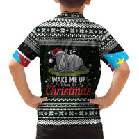 South Sudan Christmas Family Matching Off The Shoulder Long Sleeve Dress and Hawaiian Shirt with National Map, Flag Colors, and Sleeping Rhino Motif - Wonder Print Shop