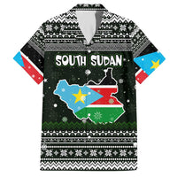 South Sudan Christmas Hawaiian Shirt with National Map, Flag Colors, and Sleeping Rhino Motif - Wonder Print Shop