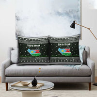 South Sudan Christmas Pillow Cover with National Map, Flag Colors, and Sleeping Rhino Motif - Wonder Print Shop
