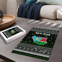 South Sudan Christmas Puzzle with National Map, Flag Colors, and Sleeping Rhino Motif - Wonder Print Shop