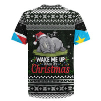 South Sudan Christmas Rugby Jersey with National Map, Flag Colors, and Sleeping Rhino Motif - Wonder Print Shop