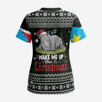 South Sudan Christmas Scrub Top with National Map, Flag Colors, and Sleeping Rhino Motif - Wonder Print Shop