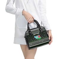 South Sudan Christmas Shoulder Handbag with National Map, Flag Colors, and Sleeping Rhino Motif - Wonder Print Shop