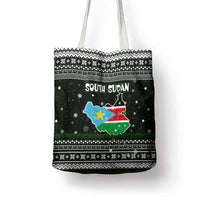 South Sudan Christmas Tote Bag with National Map, Flag Colors, and Sleeping Rhino Motif - Wonder Print Shop
