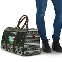 South Sudan Christmas Travel Bag with National Map, Flag Colors, and Sleeping Rhino Motif - Wonder Print Shop