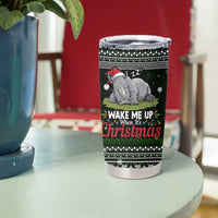 South Sudan Christmas Tumbler Cup with National Map, Flag Colors, and Sleeping Rhino Motif - Wonder Print Shop