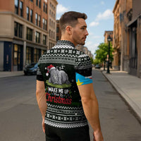 South Sudan Christmas Zipper Polo Shirt with National Map, Flag Colors, and Sleeping Rhino Motif - Wonder Print Shop