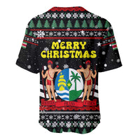 Suriname Christmas Baseball Jersey with Black Festive Pattern, Golden Ship, Palm Tree, and Coat of Arms Motif - Wonder Print Shop