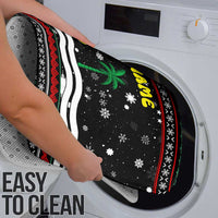 Suriname Christmas Bathroom Set with Black Festive Pattern, Golden Ship, Palm Tree, and Coat of Arms Motif - Wonder Print Shop