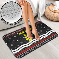 Suriname Christmas Bathroom Set with Black Festive Pattern, Golden Ship, Palm Tree, and Coat of Arms Motif - Wonder Print Shop