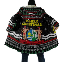 Suriname Christmas Cloak with Black Festive Pattern, Golden Ship, Palm Tree, and Coat of Arms Motif - Wonder Print Shop