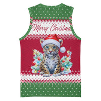 Suriname Christmas Basketball Jersey with Red-Green Knit Pattern, Yellow Star, and Santa Leopard Motif - Wonder Print Shop