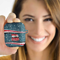 Syria Christmas AirPods Case with National Flag Motif, Coat of Arms Eagle, and Festive Snowflake Pattern - Wonder Print Shop