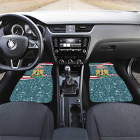Syria Christmas Car Mats with National Flag Motif, Coat of Arms Eagle, and Festive Snowflake Pattern - Wonder Print Shop