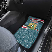 Syria Christmas Car Mats with National Flag Motif, Coat of Arms Eagle, and Festive Snowflake Pattern - Wonder Print Shop