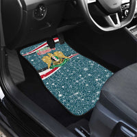Syria Christmas Car Mats with National Flag Motif, Coat of Arms Eagle, and Festive Snowflake Pattern - Wonder Print Shop