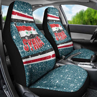 Syria Christmas Car Seat Cover with National Flag Motif, Coat of Arms Eagle, and Festive Snowflake Pattern - Wonder Print Shop