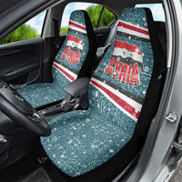Syria Christmas Car Seat Cover with National Flag Motif, Coat of Arms Eagle, and Festive Snowflake Pattern - Wonder Print Shop