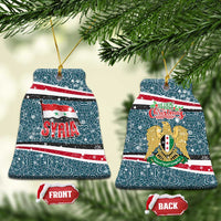Syria Christmas Ceramic Ornament with National Flag Motif, Coat of Arms Eagle, and Festive Snowflake Pattern - Wonder Print Shop