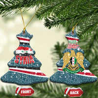 Syria Christmas Ceramic Ornament with National Flag Motif, Coat of Arms Eagle, and Festive Snowflake Pattern - Wonder Print Shop