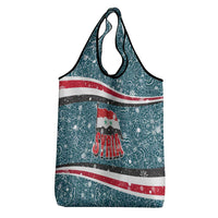 Syria Christmas Grocery Bag with National Flag Motif, Coat of Arms Eagle, and Festive Snowflake Pattern - Wonder Print Shop