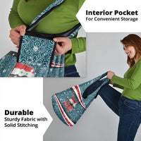 Syria Christmas Grocery Bag with National Flag Motif, Coat of Arms Eagle, and Festive Snowflake Pattern - Wonder Print Shop