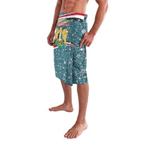 Syria Christmas Lavalava with National Flag Motif, Coat of Arms Eagle, and Festive Snowflake Pattern - Wonder Print Shop