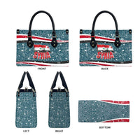 Syria Christmas Leather Bag with National Flag Motif, Coat of Arms Eagle, and Festive Snowflake Pattern - Wonder Print Shop