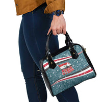 Syria Christmas Shoulder Handbag with National Flag Motif, Coat of Arms Eagle, and Festive Snowflake Pattern - Wonder Print Shop