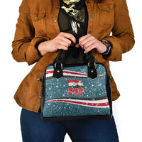 Syria Christmas Shoulder Handbag with National Flag Motif, Coat of Arms Eagle, and Festive Snowflake Pattern - Wonder Print Shop