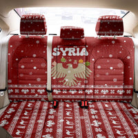 Syria Christmas Back Car Seat Cover with Golden Eagle Emblem Christmas Camel Scene - Wonder Print Shop