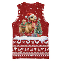 Syria Christmas Basketball Jersey with Golden Eagle Emblem Christmas Camel Scene - Wonder Print Shop