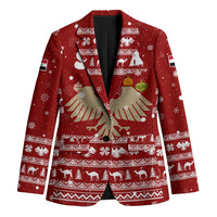 Syria Christmas Blazer with Golden Eagle Emblem Christmas Camel Scene - Wonder Print Shop