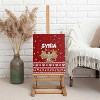 Syria Christmas Canvas Wall Art with Golden Eagle Emblem Christmas Camel Scene - Wonder Print Shop