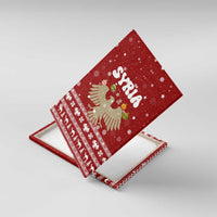 Syria Christmas Canvas Wall Art with Golden Eagle Emblem Christmas Camel Scene - Wonder Print Shop