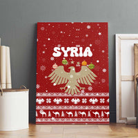 Syria Christmas Canvas Wall Art with Golden Eagle Emblem Christmas Camel Scene - Wonder Print Shop