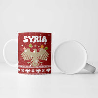 Syria Christmas Ceramic Mug with Golden Eagle Emblem Christmas Camel Scene - Wonder Print Shop