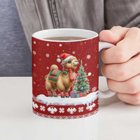Syria Christmas Ceramic Mug with Golden Eagle Emblem Christmas Camel Scene - Wonder Print Shop
