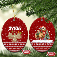 Syria Christmas Ceramic Ornament with Golden Eagle Emblem Christmas Camel Scene - Wonder Print Shop