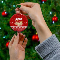 Syria Christmas Ceramic Ornament with Golden Eagle Emblem Christmas Camel Scene - Wonder Print Shop