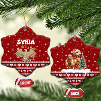 Syria Christmas Ceramic Ornament with Golden Eagle Emblem Christmas Camel Scene - Wonder Print Shop